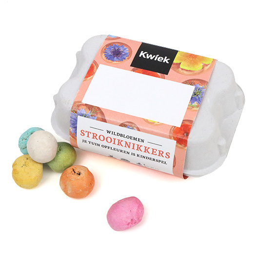 Eierdoosje met 6 zaadbommetjes - Kwiek StrooiKnikkers, afbeelding 2 van 7