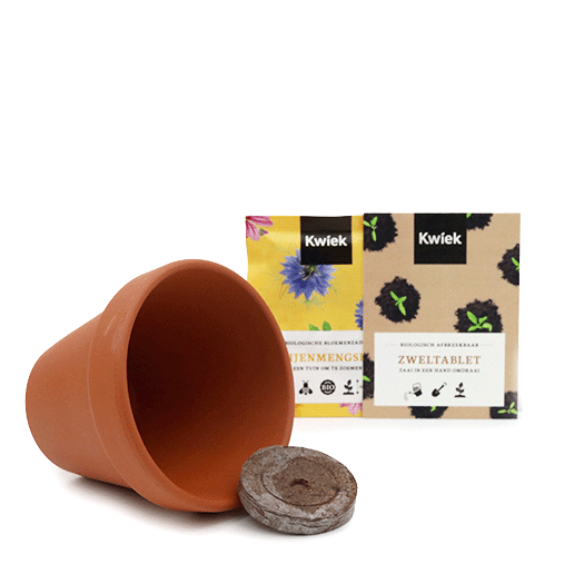 Inhoud terracotta potje Biologische Bijenbloemen
