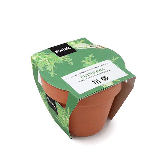 Biologische tuinkers zaden in terracotta potje - Kwiek PootPotje, afbeelding 1 van 3