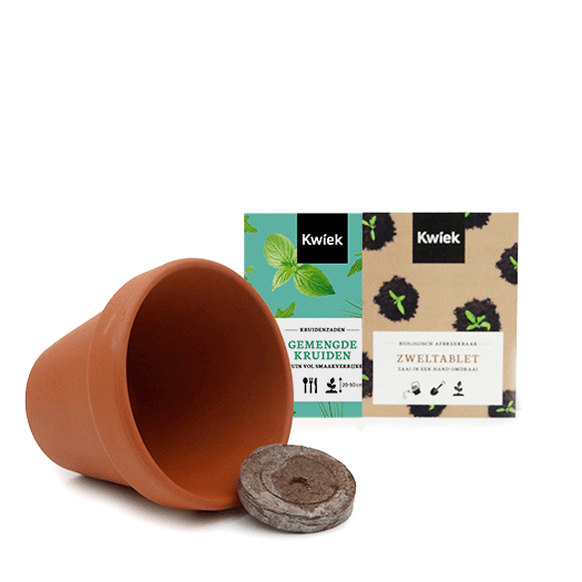 Inhoud terracotta potje gemengde kruiden