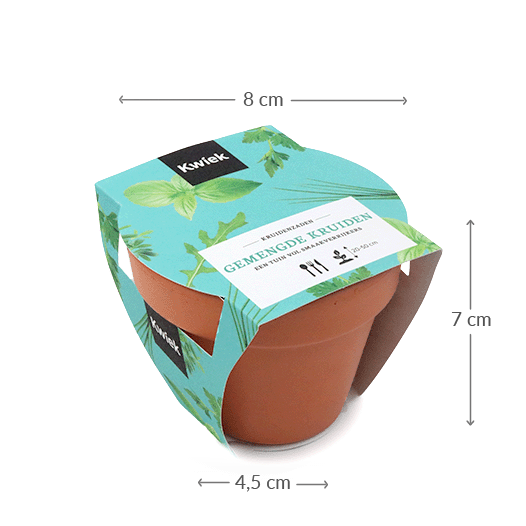 Maatgeving terracotta potje gemengde kruiden