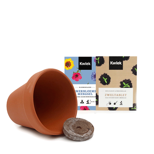 Inhoud terracotta potje zomerbloemen