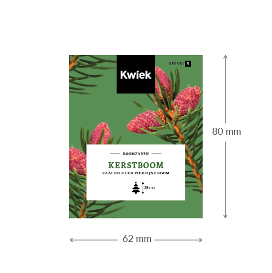 Kerstboom zaden -  Kwiek Uitdeel zakjes (UITVERKOCHT), afbeelding 3 van 3