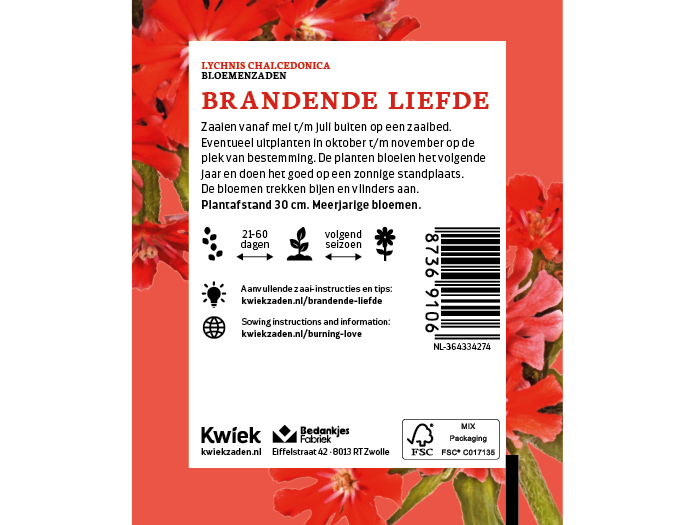 Brandende liefde zaden - Kwiek Uitdeel zakjes (UITVERKOCHT), afbeelding 3 van 3