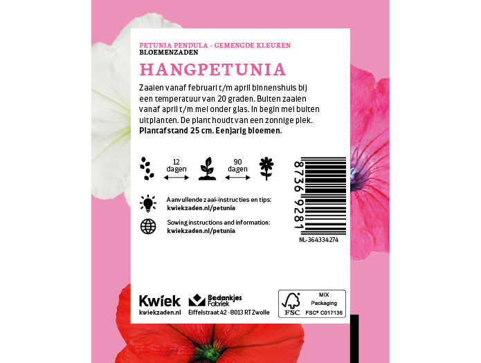 Hangpetunia - Kwiek Uitdeel zakjes (UITVERKOCHT), afbeelding 3 van 3