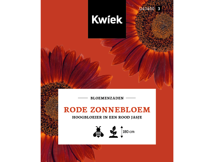 Rode zonnebloem zaden -  Kwiek Uitdeel zakjes (UITVERKOCHT), afbeelding 1 van 3
