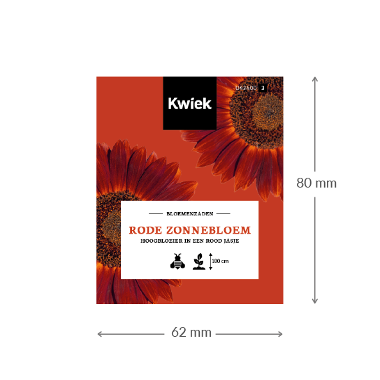 Rode zonnebloem zaden -  Kwiek Uitdeel zakjes (UITVERKOCHT), afbeelding 2 van 3