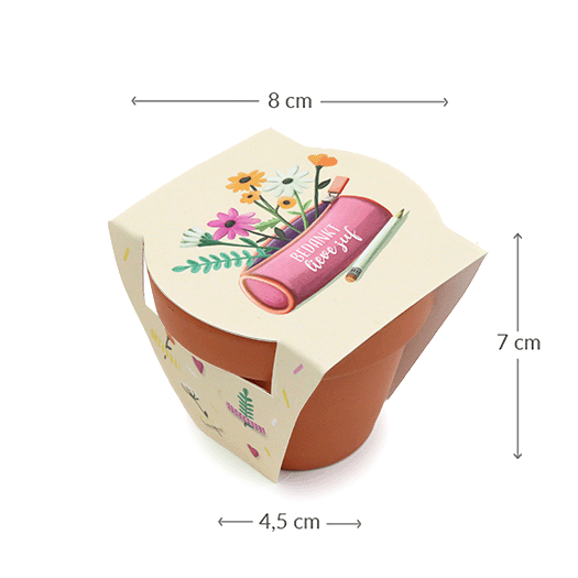 Maatgeving terracotta potje - Bedankt lieve juf