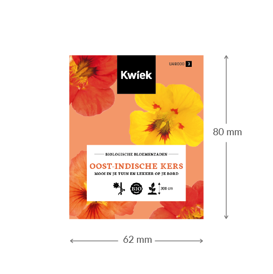 Biologische Oost-Indische kers zaden -  Kwiek Uitdeel zakjes (op = op), afbeelding 2 van 3