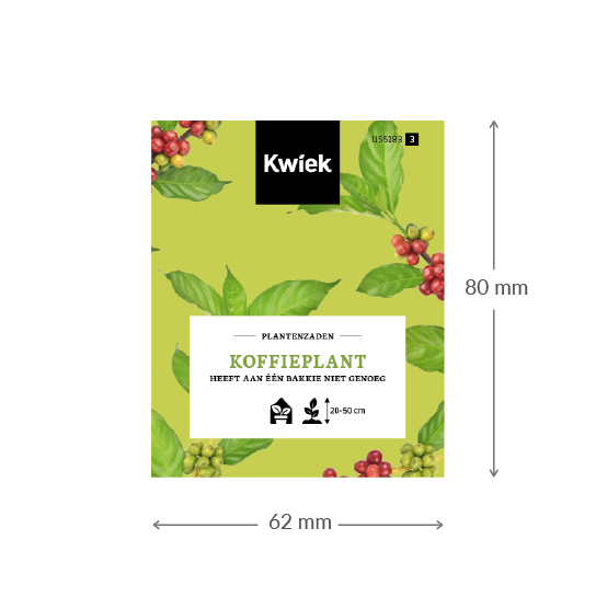 Koffieplant zaden -  Kwiek Uitdeel zakjes (op = op, THT 7-2026), afbeelding 2 van 3