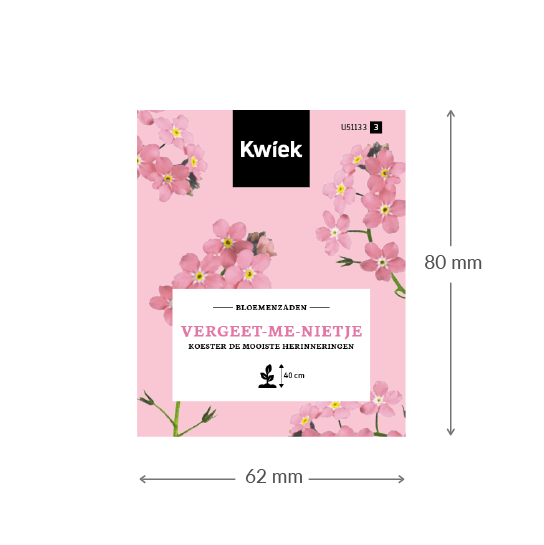 Vergeet-me-niet (roze) zaden -  Kwiek Uitdeel zakjes (UITVERKOCHT), afbeelding 2 van 3