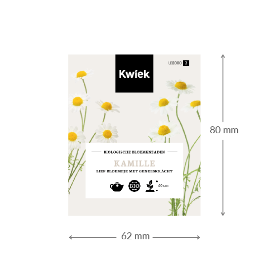 Biologische Kamille zaden -  Kwiek Uitdeel zakjes (UITVERKOCHT), afbeelding 2 van 3