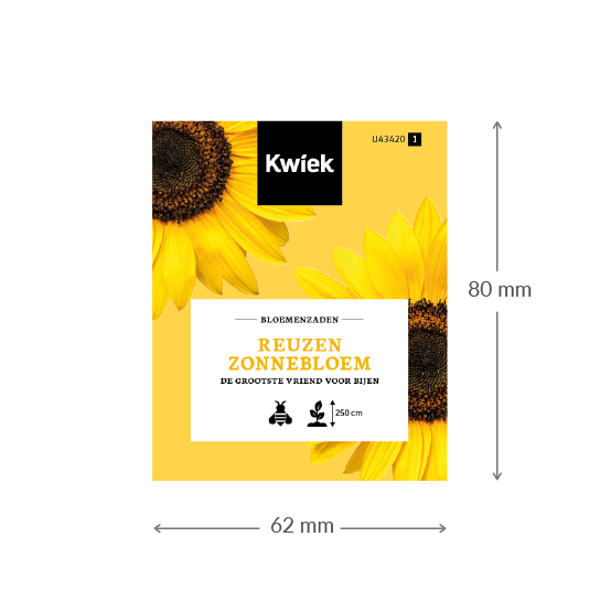 Reuzen zonnebloemenzaden  -  Kwiek Uitdeel zakjes, afbeelding 3 van 3