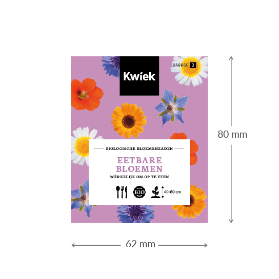 Biologische Eetbare bloemen zaden - Kwiek Uitdeel zakjes, afbeelding 3 van 3