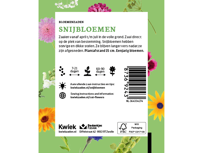 Snijbloemen - Kwiek Uitdeel zakjes, afbeelding 3 van 3